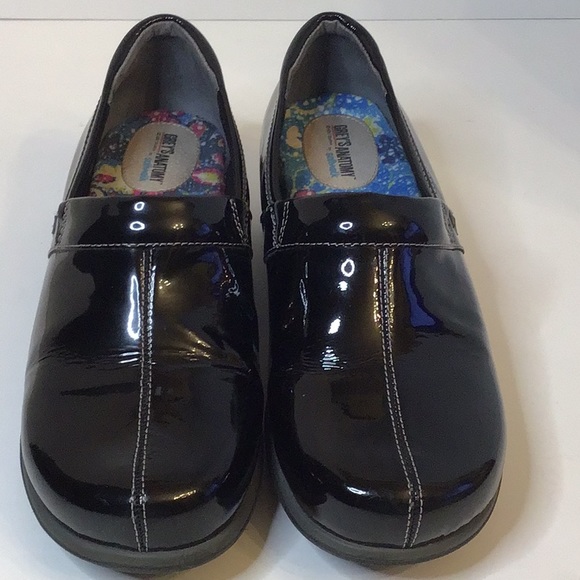 GREY’S ANATOMY SOFT WALK BLACK PATENT CLOGS SHOES SZ 8.5 M - Picture 2 of 15